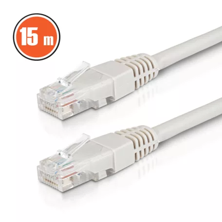 Patch kábel - UTP - CAT6 - CCA - 15 m - szürke