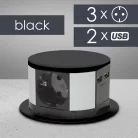 Elosztó - rejtett, 3-as + 2 x USB-A + Type-C  - USB "PowerDelivery" - fekete