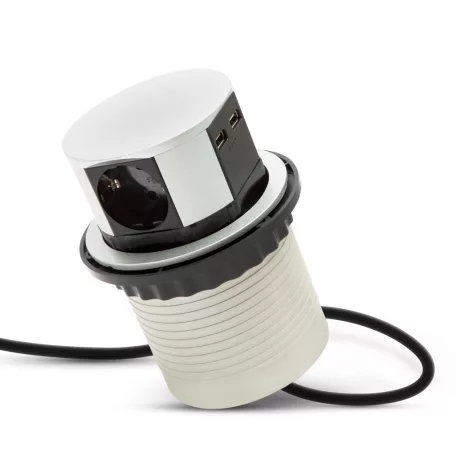 Elosztó - rejtett, 3-as + 2 x USB-A + Type-C