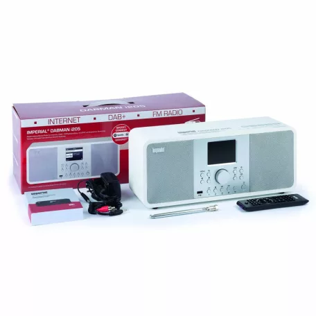 DABMAN i205 Hibrid sztereó rádió internet / DAB+ / FM fehér színben
