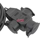 Hosszabbító gumi kábel 5m +elosztó