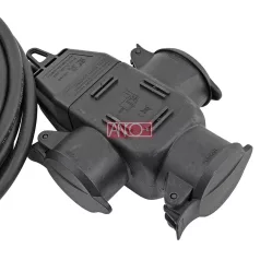 Hosszabbító gumi kábel 5m +elosztó