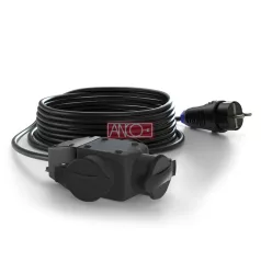 Hosszabbító gumi kábel 20m +elosztó