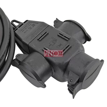 Hosszabbító gumi kábel 20m +elosztó