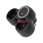 2-es elosztó dugalj USB töltővel A+C