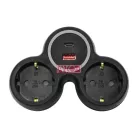 2-es elosztó dugalj USB töltővel A+C