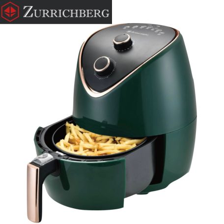 Zurrichberg RoseGold Professzionális Olaj nélküli Fritőz 3,5L 1500W ZBP/2702 (ZBP/2701) fritőz, forrólevegős sütő olaj nélküli sütő zöld