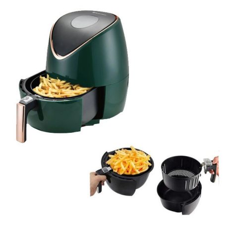 Zurrichberg RoseGold Professzionális Digitális Olaj nélküli Fritőz 3,5L 1500W ZBP/2703 (ZBP/2704) digitális fritőz, forrólevegős sütő olaj nélküli sütő zöld