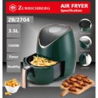 Zurrichberg RoseGold Professzionális Digitális Olaj nélküli Fritőz 3,5L 1500W ZBP/2703 (ZBP/2704) digitális fritőz, forrólevegős sütő olaj nélküli sütő zöld