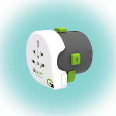   Q2POWER 2.100100 utazóadapter, QDAPTER,  indulási ország: AUS/CHINA, IT, UK, CH, BRAZIL, USA, EURO, célország: AUS, BRAZIL, IT, CH, UK, USA