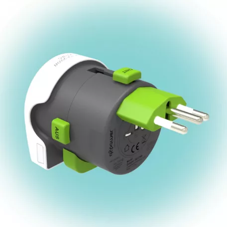 Q2POWER 2.100100 utazóadapter, QDAPTER,  indulási ország: AUS/CHINA, IT, UK, CH, BRAZIL, USA, EURO, célország: AUS, BRAZIL, IT, CH, UK, USA