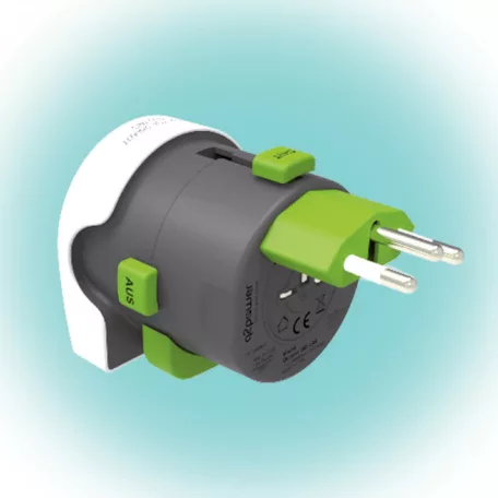 Q2POWER 2.100100 utazóadapter, QDAPTER,  indulási ország: AUS/CHINA, IT, UK, CH, BRAZIL, USA, EURO, célország: AUS, BRAZIL, IT, CH, UK, USA