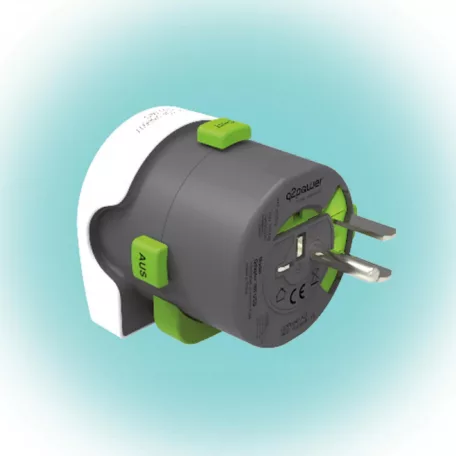 Q2POWER 2.100100 utazóadapter, QDAPTER,  indulási ország: AUS/CHINA, IT, UK, CH, BRAZIL, USA, EURO, célország: AUS, BRAZIL, IT, CH, UK, USA