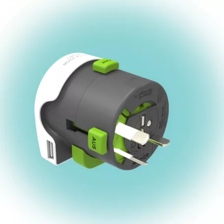 Q2POWER 2.100110 utazóadapter, Qdapter USB, indulási ország: AUS/CHINA, IT, UK, CH, BRAZIL, USA, EURO, célország: AUS, BRAZIL, IT, CH, UK, USA