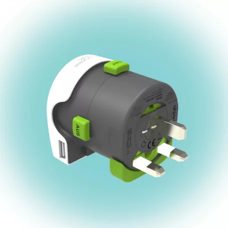 Q2POWER 2.100110 utazóadapter, Qdapter USB, indulási ország: AUS/CHINA, IT, UK, CH, BRAZIL, USA, EURO, célország: AUS, BRAZIL, IT, CH, UK, USA