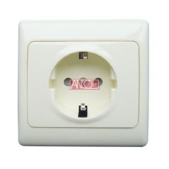 Olympic földelt 1-es dugalj kerettel bézs