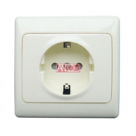 Olympic földelt 1-es dugalj kerettel bézs