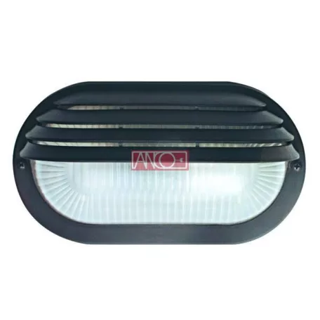 Félig fedett lámpatest, fekete