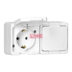 Junior 2-es földelt dugalj, IP44