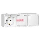 Junior 3-as földelt dugalj, IP44