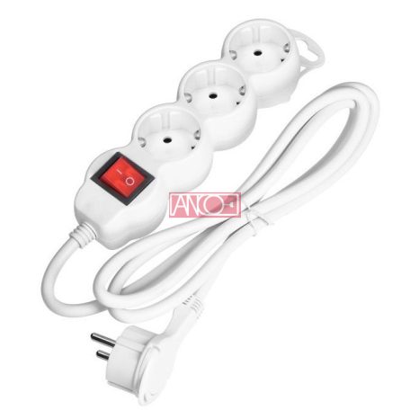 Asztali elosztó 3-as, lapos dugó, 1,5m