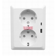 Olympic dugaszolóaljzat 2 USB csatlakozóval