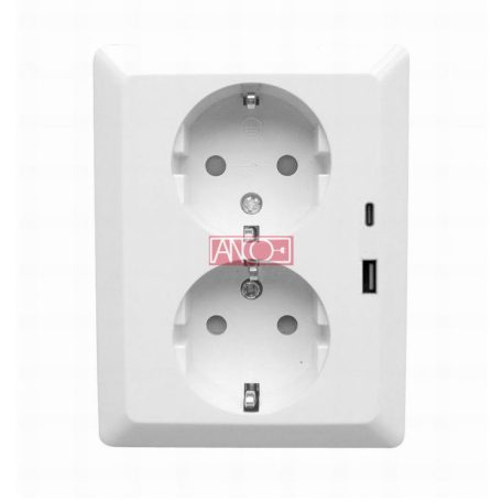 Olympic dugaszolóaljzat 2 USB csatlakozóval