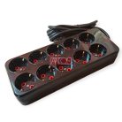 Asztali hosszabbító, 10-es, 2m, fekete