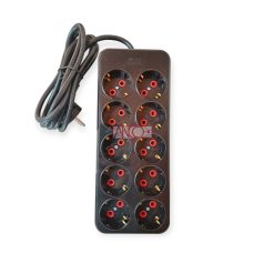 Asztali hosszabbító, 10-es, 2m, fekete