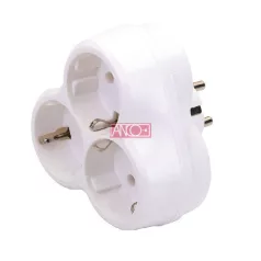 3-as földelt hálozati elosztó, fehér