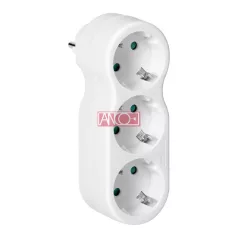 3-as földelt hálozati elosztó, fehér