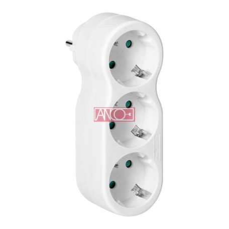 3-as földelt hálozati elosztó, fehér