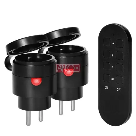 Kültéri távirányítós dugalj szett 1+2