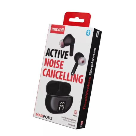 Maxell 348596 MAXPODS vezeték nélküli fülhallgató, aktív zajszűrés, TWS, Bluetooth, ENC, mikrofon