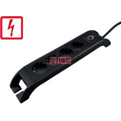 Asztali elosztó 4-es+2xUSB-A, túlfesz.