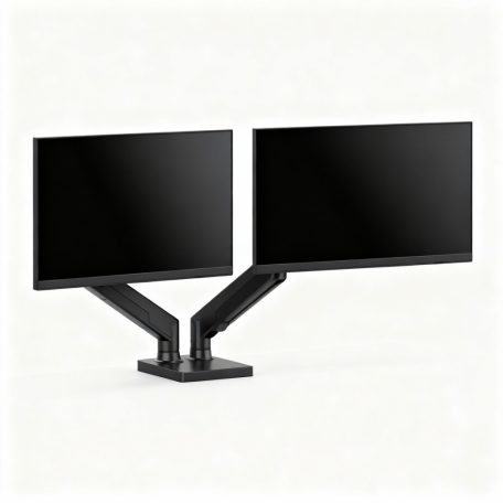 Monitor&TV tartókonzol - dupla karos, teleszkópos - asztallapra rögzíthető - 45 cm, 32"