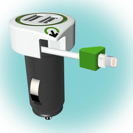 Autós USB töltő Triple USB Car Charger Lightning Connector" Q2"