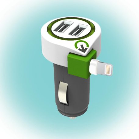 Autós USB töltő Triple USB Car Charger Lightning Connector" Q2"