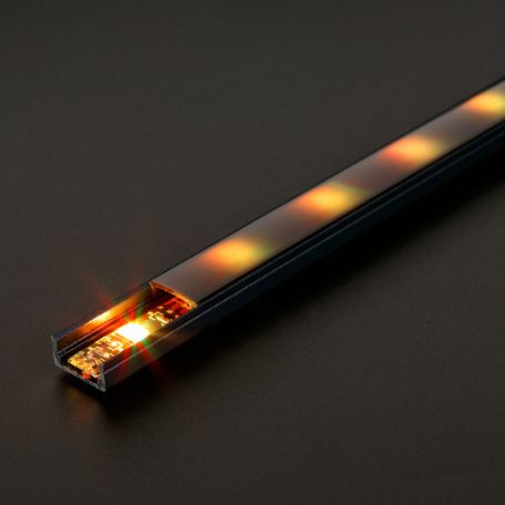 LED aluminium profil sín - 1000 x 17 x 8 mm - U profil - fekete