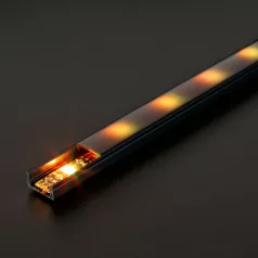   LED aluminium profil sín - 2000 x 17 x 8 mm - U profil - fekete