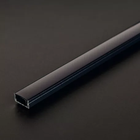 LED aluminium profil sín - 2000 x 17 x 8 mm - U profil - fekete