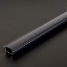LED aluminium profil sín - 2000 x 23(17) x 8 mm - süllyeszthető U profil - fekete