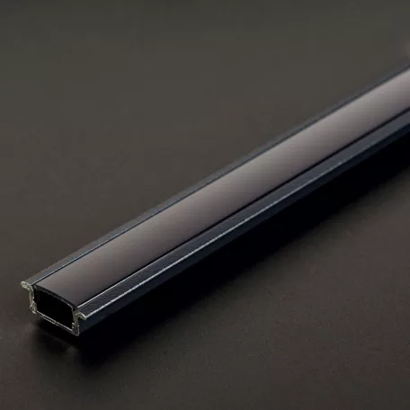 LED aluminium profil sín - 2000 x 23(17) x 8 mm - süllyeszthető U profil - fekete