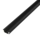 LED aluminium profil sín - 2000 x 23(17) x 8 mm - süllyeszthető U profil - fekete