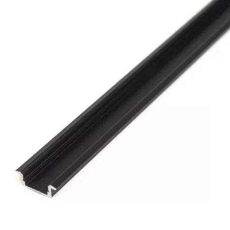 LED aluminium profil sín - 2000 x 23(17) x 8 mm - süllyeszthető U profil - fekete