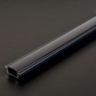 LED aluminium profil takaró búra - fekete - 2000 mm (41011A2-höz)