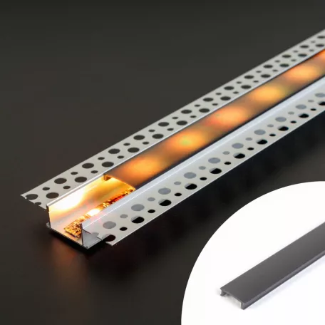 LED aluminium profil takaró búra - fekete - 1000 mm (41025A1-hez)