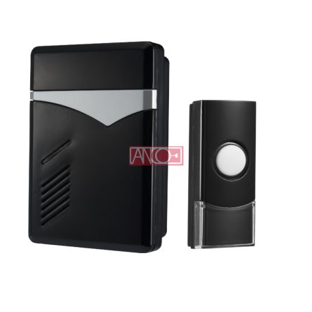 Vezeték nélküli csengő, 80m, fekete