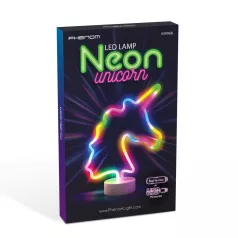   Neon LED lámpa - színes unikornis - 3 x AA + USB - 28,5 x 8,5 x 24,5 cm