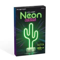   Neon LED lámpa - zöld kaktusz - 3 x AA + USB - 18,5 x 8,5 x 28 cm